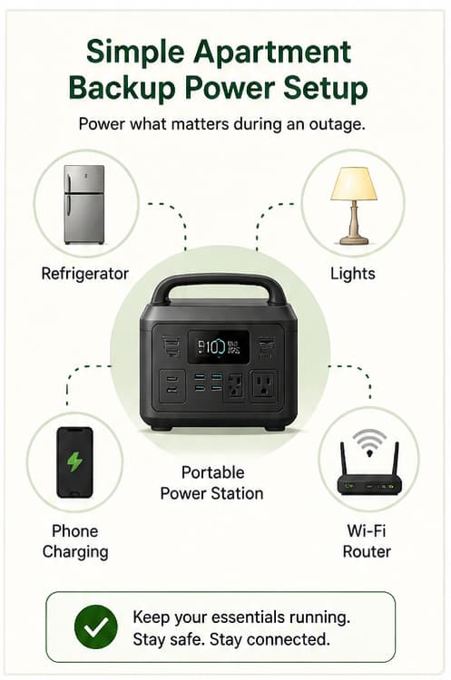 simple apartment power station setup