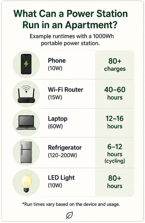 what can power station run in apartment