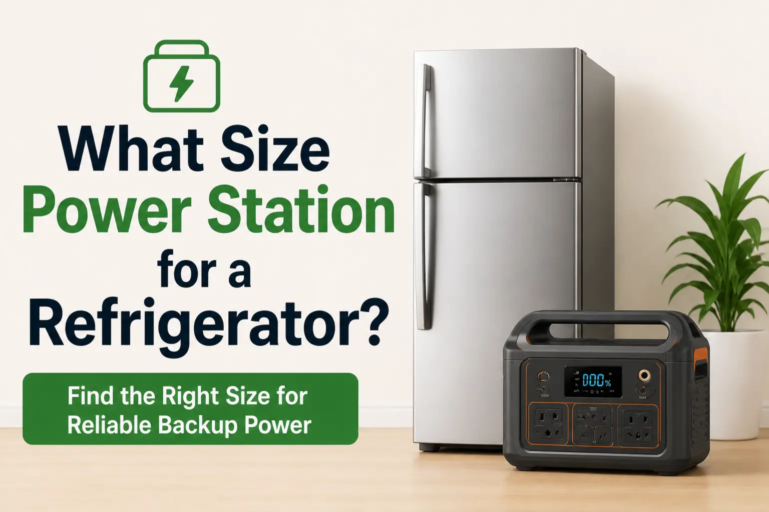 what size power station for a refrigerator