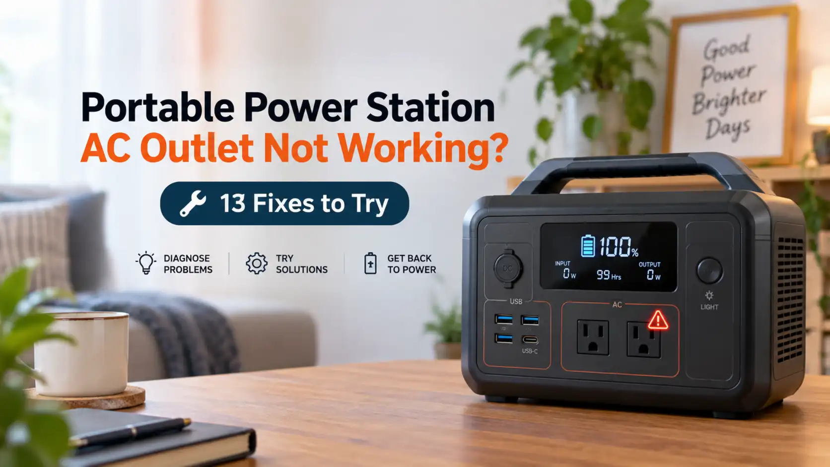 portable power station ac outlet not working